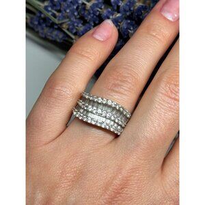 925 STERLING SILVER SAPPHIRE RING SIZE 6